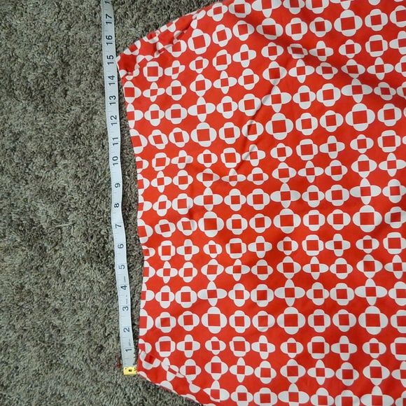 Boden cotton a-line mini skirt - 8 - red-orange white abstract medallion print - Picture 9 of 10